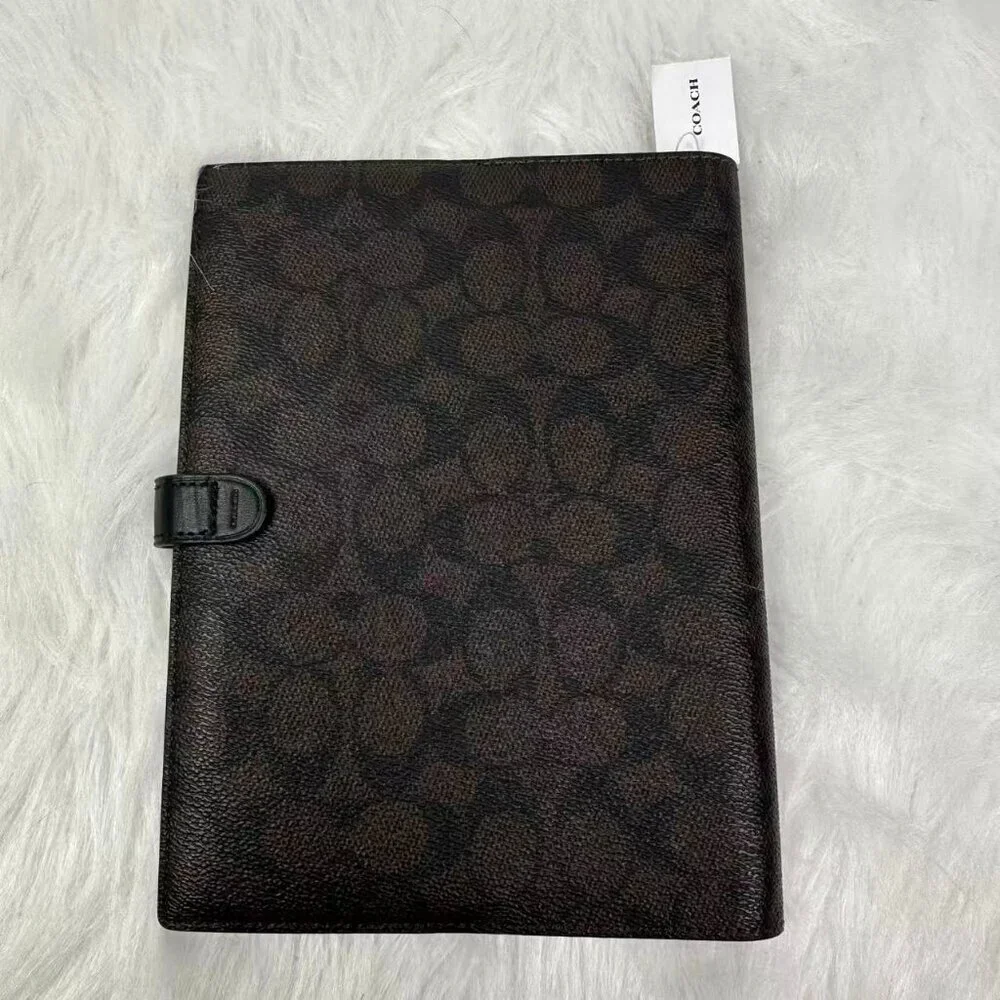 Coach Notebook In Signature Canvas In Brown Black CZ198 NWT